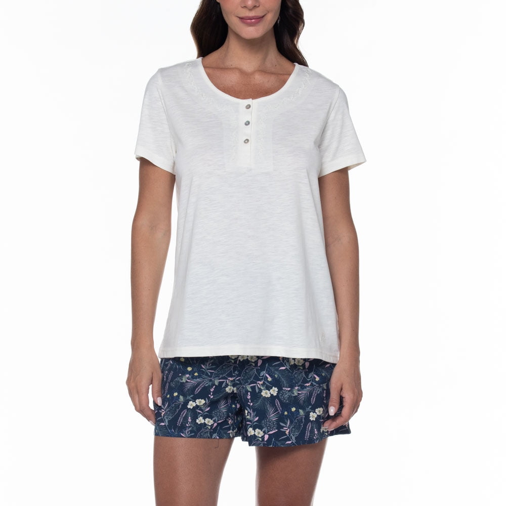 Lady Genny - Pijama Con Polera Y Short Estampado