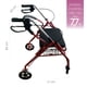 thumbnail image 3 of Andador Ortopédico Roller 4 Ruedas Adulto Mayor Rojo Acqui, 3 of 12