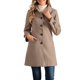 thumbnail image 1 of INSPIRE CHIC Abrigo de Invierno para Mujer con Cuello Peter Pan, Corte en Línea A, Largo hasta el Muslo, con Botonadura Simple, Talla S, Color Caqui Topo, 1 of 6