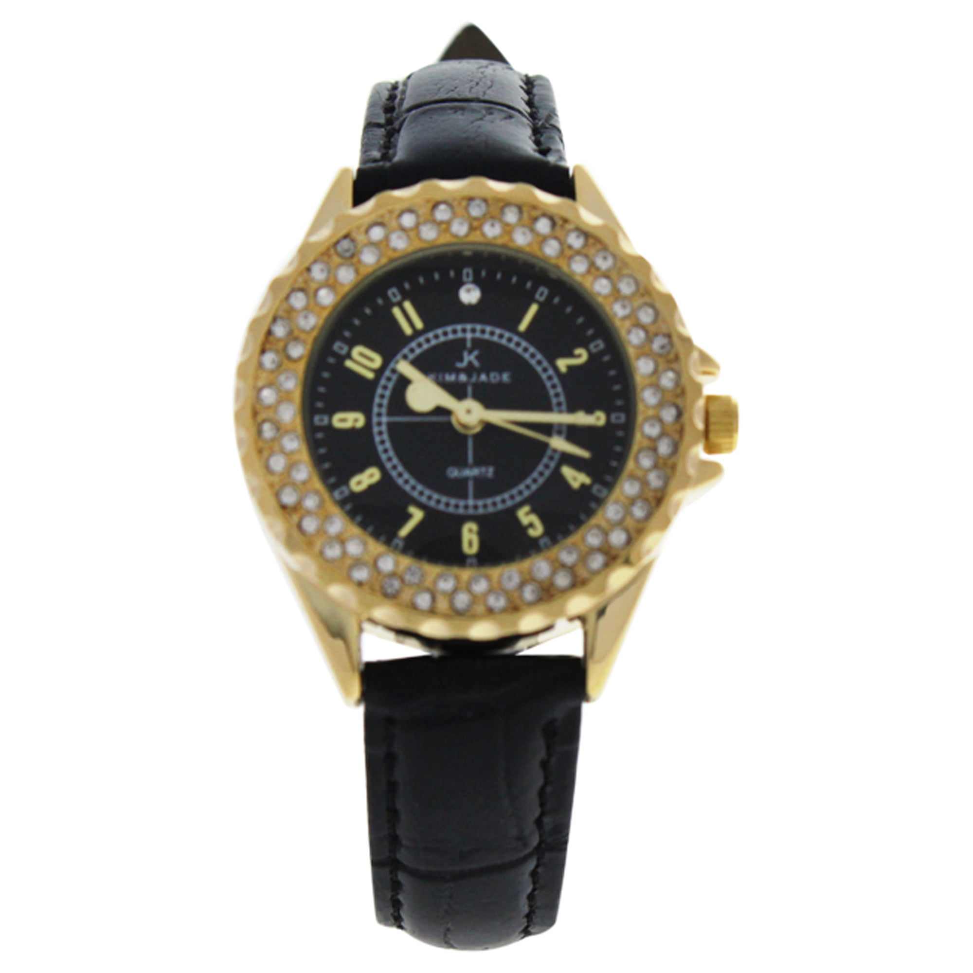 Kim & Jade - Reloj L-gblbl Con Correa De Cuero Dorado/negro De Para Mujer - Reloj