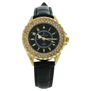 Kim & Jade - Reloj L-Gblbl Con Correa De Cuero Dorado/Negro De Para Mujer - Reloj