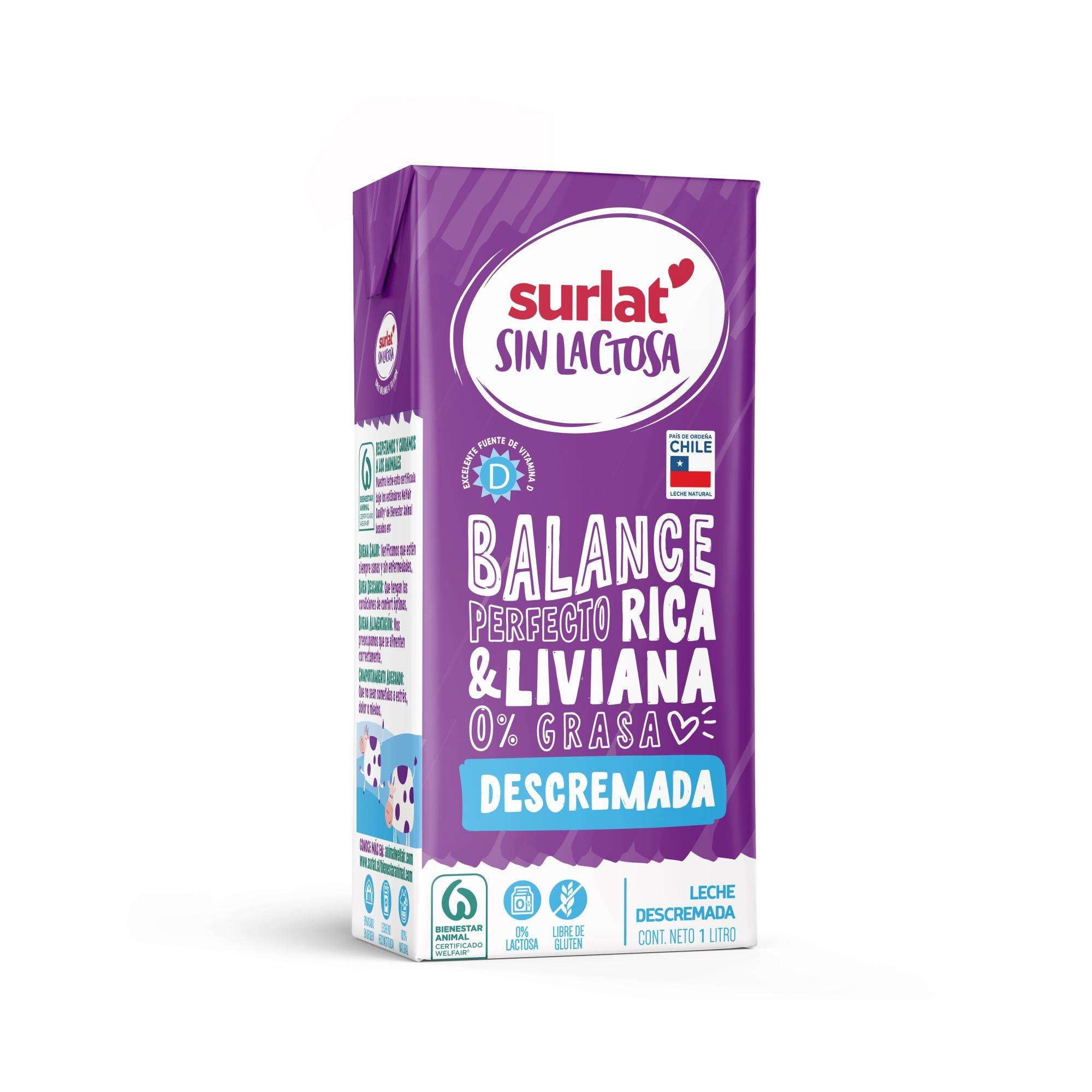 Leche Descremada Sin Lactosa 1 L Surlat