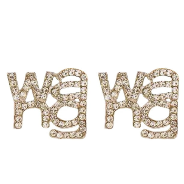 Pendientes de plata S925 con la letra King Wang, pendientes retro coreanos para mujer, pendientes europeos y americanos, joyería.