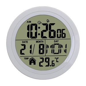 Magideal - Reloj Despertador Digital Con Función De Repetición, Portátil, De 12/24 Horas, Para Mesita De Noche, Para Colgar En La Pared, Para Dormitorio Y Oficin Blanco