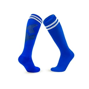 Genérico - Calcetines Futbol Pack 10X Calidad A - Azul Rayas Blancas