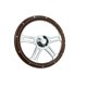 thumbnail image 3 of Volante Newworldmotoring de 36 cm con recubrimiento de madera y cromo, 3 of 3