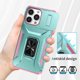 thumbnail image 3 of Funda Armada para iPhone 13 Pro con Tapa Deslizante y Soporte Magnético Giratorio Verde, 3 of 5