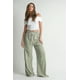 thumbnail image 3 of Saronite Pantalones de Algodón de Longitud Completa con Cordón Ajustable en la Cintura, Color Algas Marinas (para Mujer), 3 of 5