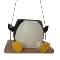 Ioensy - Maceta Oscilante De Pingüino, Maceta Colgante De Resina Para Balcón, Oficina, Patio