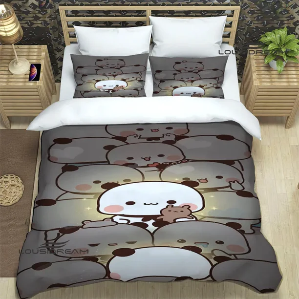 Cute cartoon bear Printed Bedding Sets exquisite bed supplies set duvet cover bed comforter set bedding set luxury birthday gift