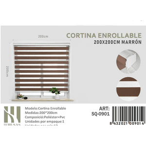 Mundo Shopping - Cortina Enrrollable Color Marron 200X200Cm Iii Musas