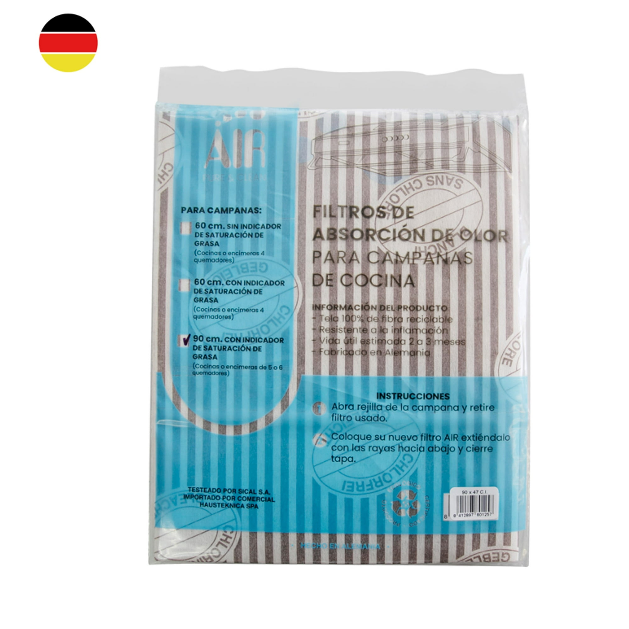 Air - Filtro Para Campana 90 Cm Con Indicador De Saturación