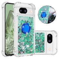 Foxdock - Funda Para Google Pixel 8A Con Brillo Líquido, Protección Completa Y Soporte De Anillo Giratorio