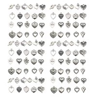 Magideal - 100 Piezas Colgantes De Corazón Del Día De San Valentín Joyería Romántica Colgante De Amor De Corazón Para Aniversario Día De San Valentín Mamá Ella