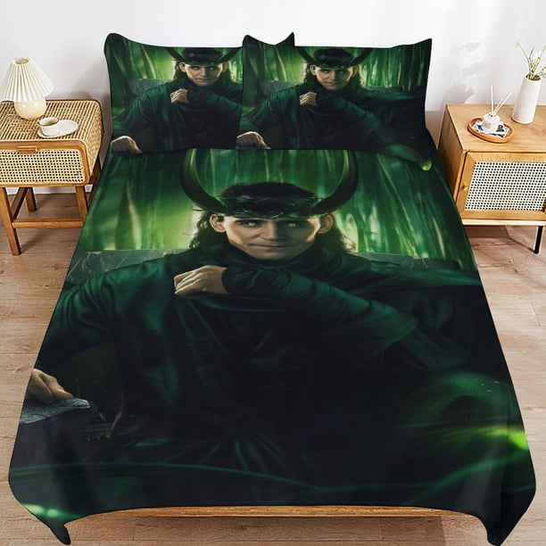 Loki Bedding Sets Ultra Soft Skin-Friendly Duvet Cover 3 Piece, Cute Comforter Cover Bed Set for Boys Girls Kids