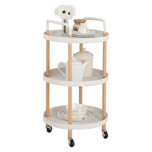 Moboi - Carro Organizador De Cocina Con 3 Niveles Y Ruedas Blanco