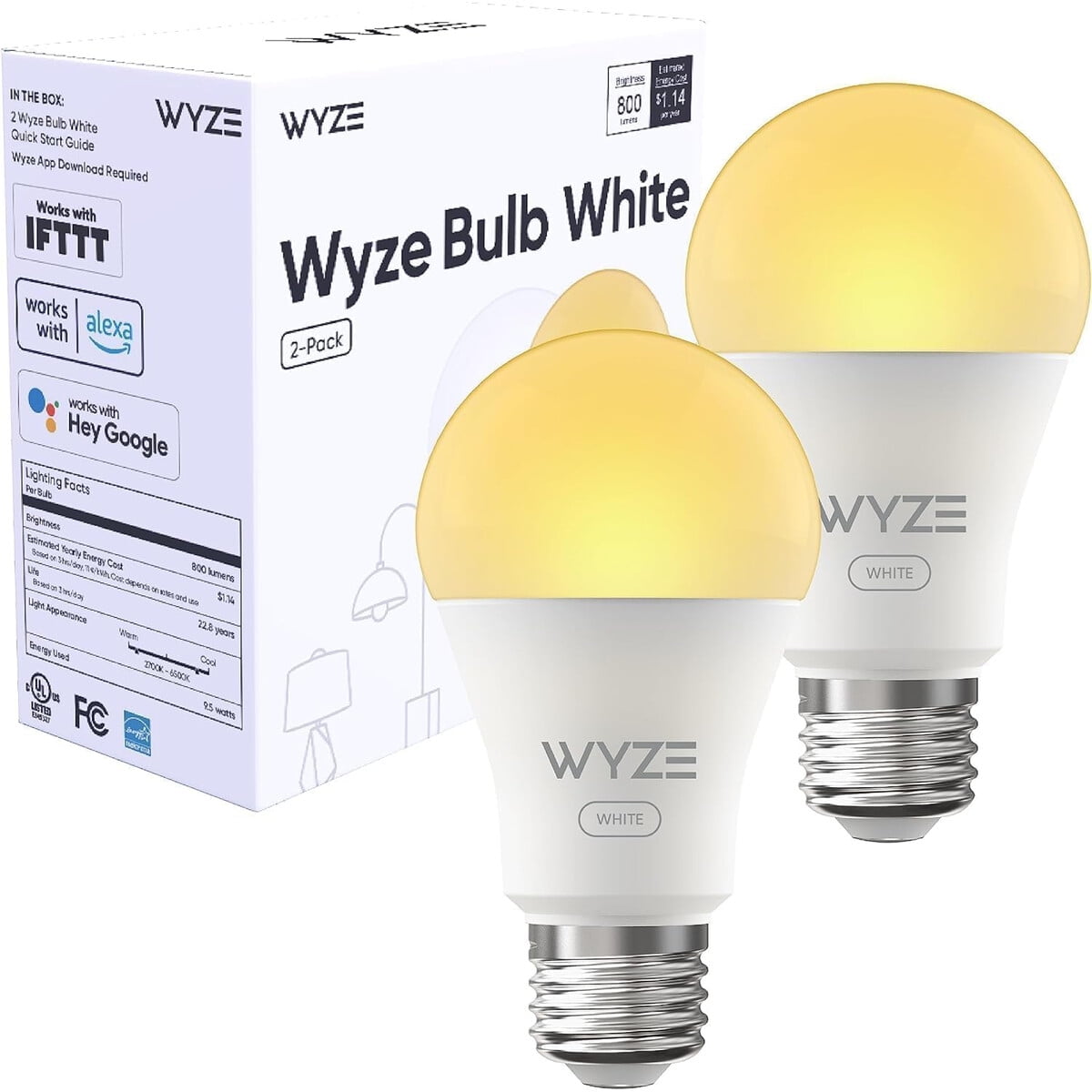 Ampolleta Led Wyze A19 800lm Wifi 27006500k E26 Blanca