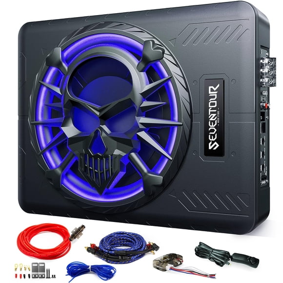 Subwoofer de coche Seventour 25 cm 1200 W LED RGB