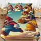 thumbnail image 1 of Super Mario 3-Piece Comforter Set for Bedroom Super Mario Bedding Set for Kids Adults Soft Microfiber Duvet Cover Set with Zipper Closure, 1 of 5