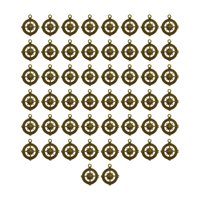 Magideal - 50 Uds. De Dijes Con Forma De Brújula, Accesorios De Joyería De Aleación Diy, Colgantes, Accesorios Con Forma De Brújula Para Pendientes, Manualidades Color Bronce