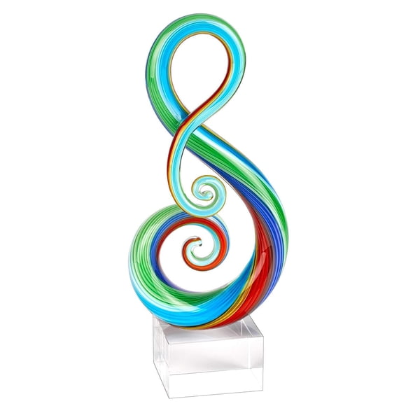Centro de mesa Art Glass Badash Rainbow Note estilo Murano