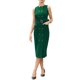 thumbnail image 1 of INSPIRE CHIC Vestido de Trabajo Doble Botonadura para Mujeres Sin Mangas Cuello Redondo Formal con Cinturón Vestido Lápiz XL Verde, 1 of 6