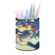 thumbnail image 1 of Pájaro Loco-theme Cylinder Pen Holder Pencil Organizer with Flannel Lining PVC Leather Material Cardboard Base for study work 10*8CM, 1 of 6