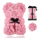 thumbnail image 1 of Oso De Rosas Rosadas Con Caja Transparente Y Cinta, 1 of 5