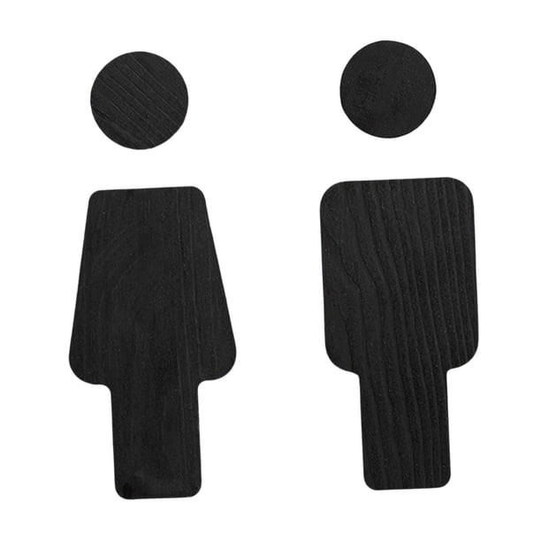 Señales de baño para hombres y mujeres, indicadores de recordatorio de inodoro, decoración, señales de puerta de baño de madera, señales de puerta de