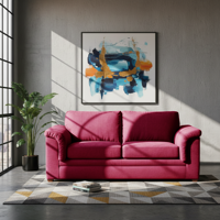 Latam Home - Sofa Ancona 3 C Tela Velvet Burdeo