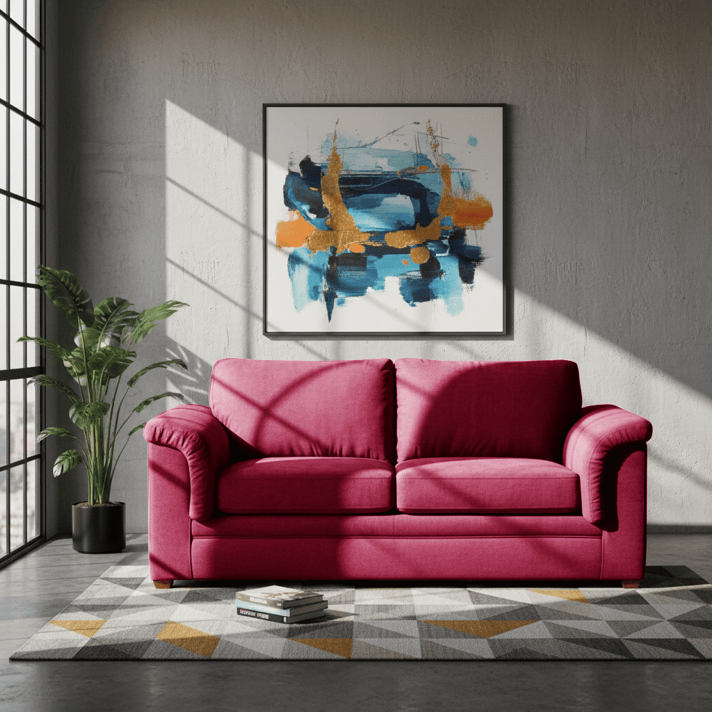 Latam Home - Sofa Ancona 3 C Tela Velvet Burdeo