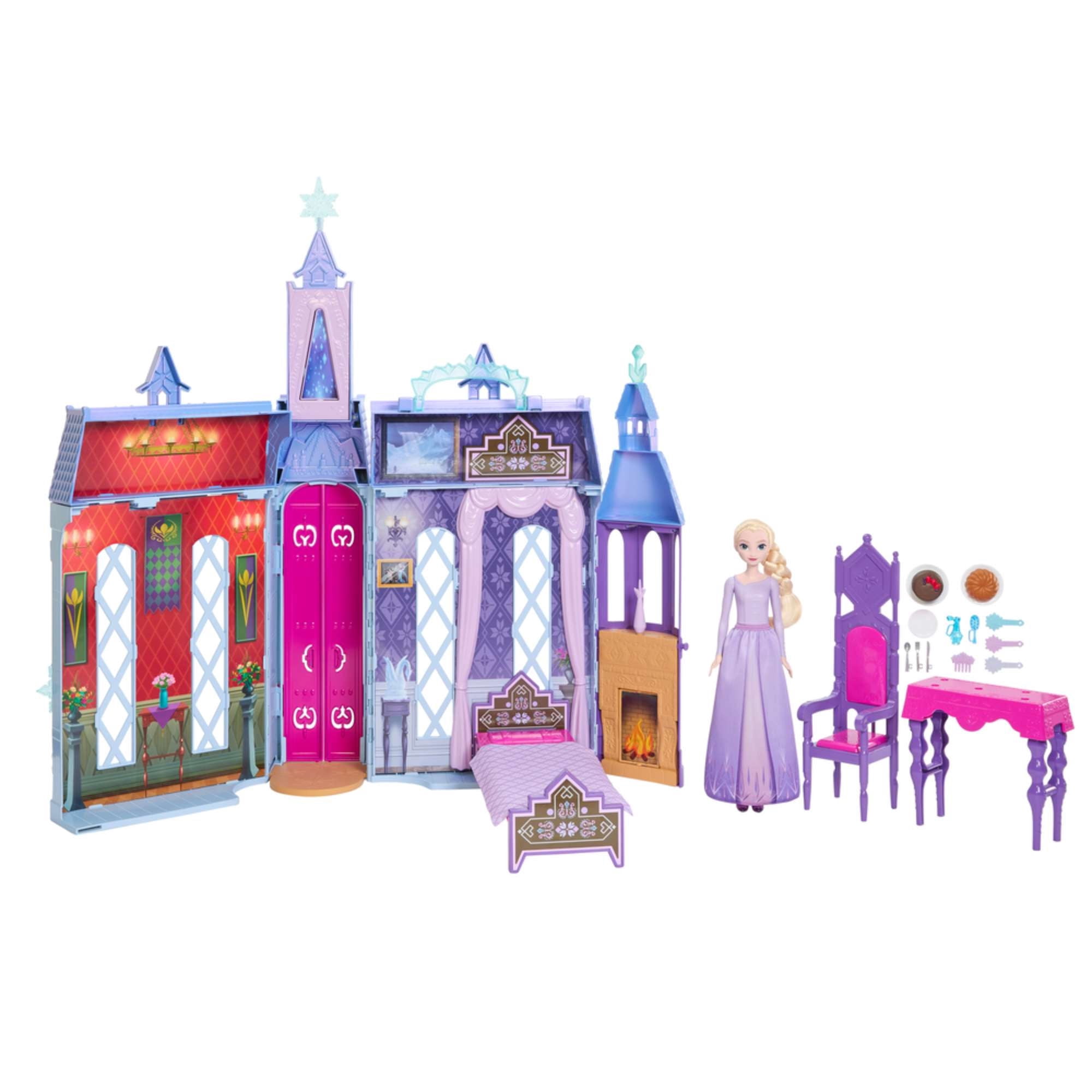 Casa de Muñecas Disney Frozen Castillo Arendelle Muñeca Elsa Set Juego 3+