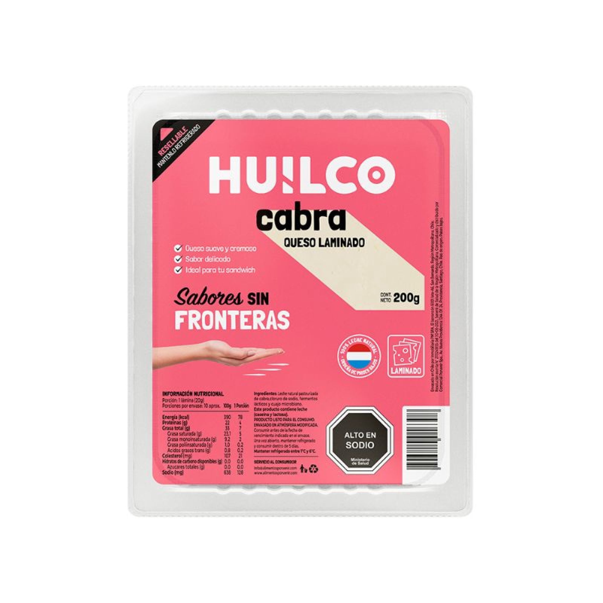 Queso Cabra Laminado 200 g Huilco