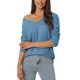 thumbnail image 1 of INSPIRE CHIC Suéter Ligero Casual Suelto de Manga Larga con Cuello en V de Punto de Waffle para Mujer M Azul, 1 of 6