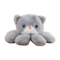 Bothyi - Animales De Peluche Pulpo Extremidades Cabeza De Gato Decoración Para Niñas Niños Novia Gris