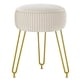 thumbnail image 1 of Puf redondo IBUYKE 30x46 cm Terciopelo Blanco LG-30M, 1 of 9