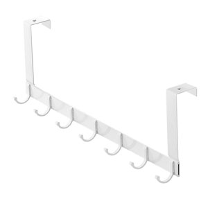 Bothyi - Ganchos Sobre La Puerta Aleación De Aluminio Ahorro De Espacio Para Cocina Baño Dormitorio Blanco Largo 7 Ganchos