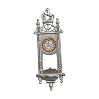 Magideal - Reloj De Pared En Miniatura Para Casa De Muñecas 1:12, Modelo De Escena En Miniatura Mini , Argén