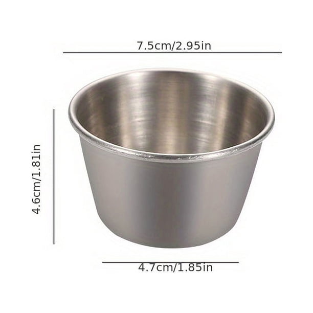 CG 5pcs 201 Stainless Steel Pancake Sauce Cup, Salad Tomato Sauce Dipping Sauce Cup Dipping Sauce