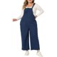 thumbnail image 1 of Agnes Orinda Pantalones de Petos para Mujer Talla Grande, Mono Casual de Mezclilla con Tirantes Ajustables, 1X Azul Oscuro, 1 of 6