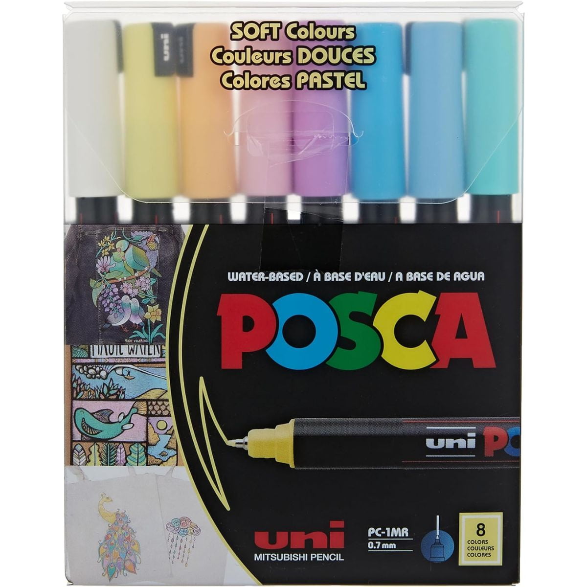 Marcadores Posca 1mr Set 8 Colores Pastel