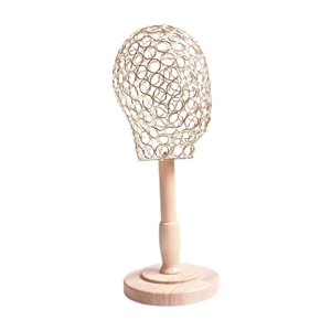 Ioensy - Soporte Para Cabeza De Peluca, Estante De Exhibición, Soporte Para Cabeza De Maniquí De Peluquería Para Sombreros Y Gorras, Dorado
