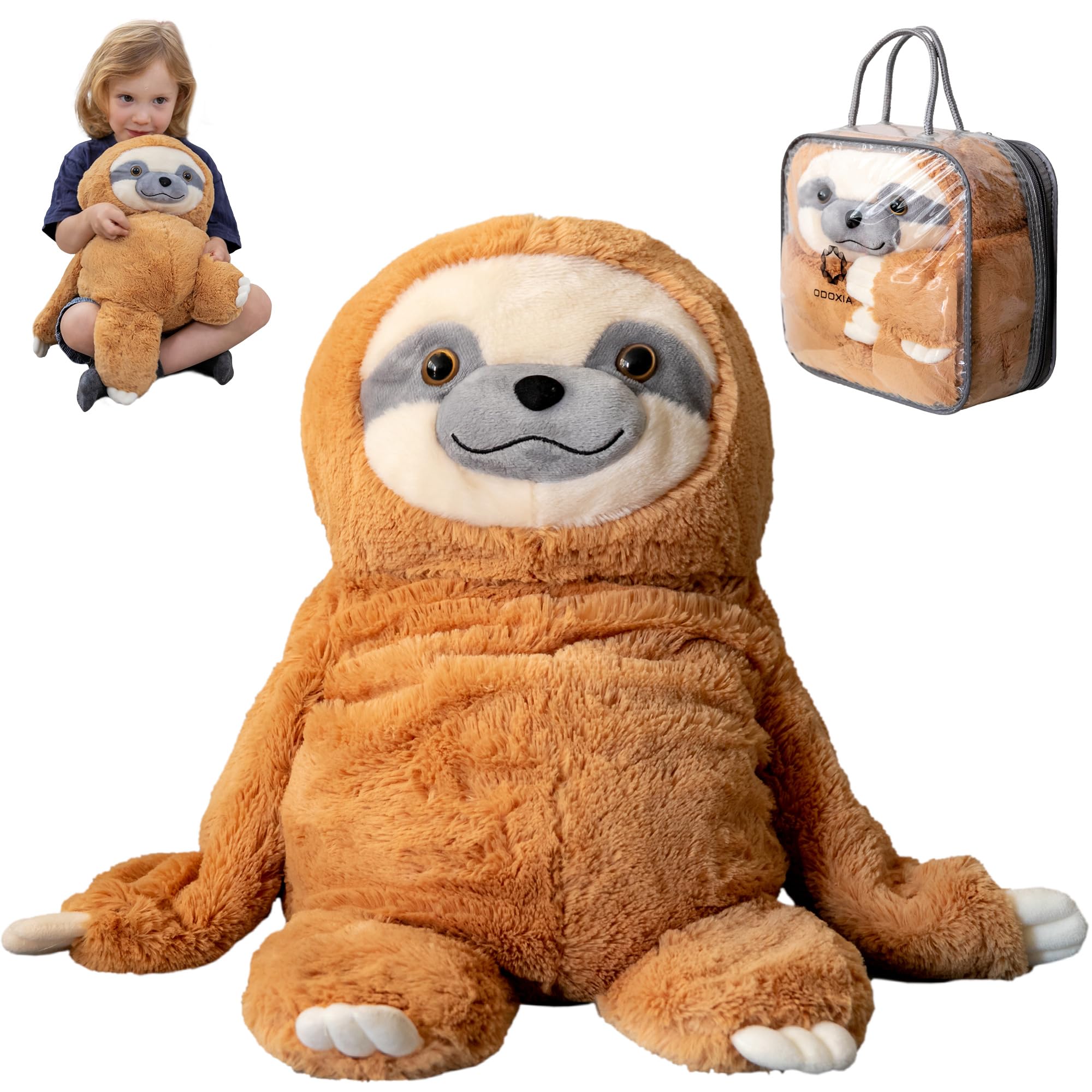 Peluche Pesado Odoxia Sloth De 2,27 Kg Con Bolsa De Transporte