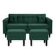 thumbnail image 1 of Sofa New Retro 3c + 2 Pouf Felpa 00 Verde Botella, 1 of 6
