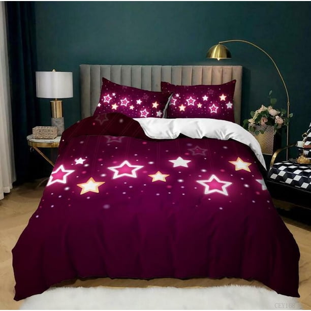 Bright Starry Sky Quilt Duvet Cover Set Bedding Comforter Cover3-Piece Bedding Set