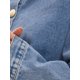 thumbnail image 5 of Chaqueta de mezclilla sin cuello para mujer de manga larga 2026 con botones en azul cielo, 5 of 6