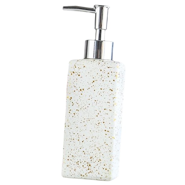 Dispensador de loción de jabón, botella con bomba, Gel de ducha de lujo, botella de champú vacía para cocina, accesorios de baño, encimera de baño, re , Estampado Blanco Impreso Punteado