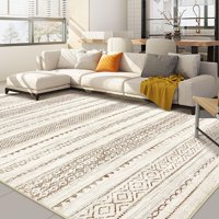 Area Rug Nakagishi, Lavable, Bohemio, 9 X 12 Pies, Resistente A Las Manchas, Marrón