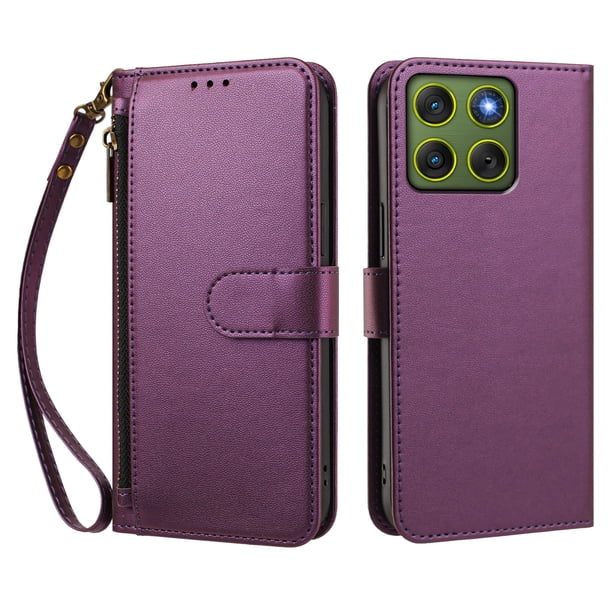 Funda Tipo Billetera para Motorola Moto Edge 70 5G con Soporte y Bolsillo con Cierre Violeta intenso