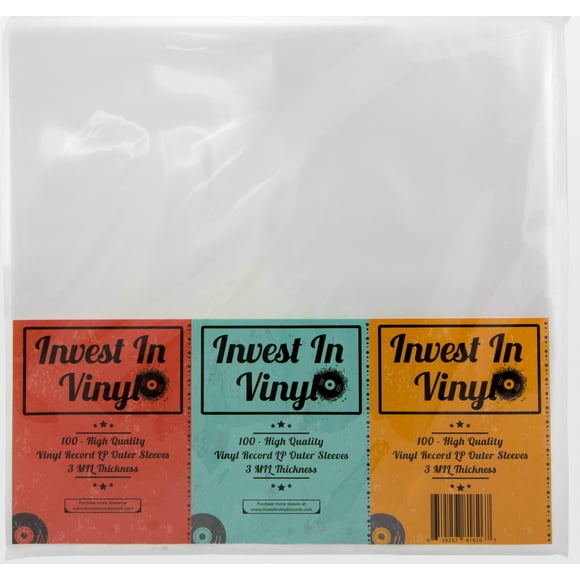 Fundas exteriores LP Invest In Vinyl, 100% plástico transparente, 3 mil